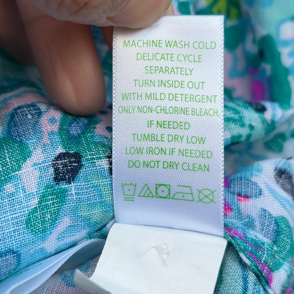 Lilly Pulitzer Sea View Linen Button Down Top In Multi Dive Bar, Size M - Picture 16 of 16